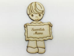 Natúr fa - "Szeretlek Mama" kisfiú 5x9, 5cm - kosarbolt