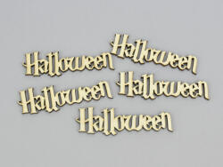  Natúr fa - "Halloween" felirat 2, 5x9cm 5db/csomag