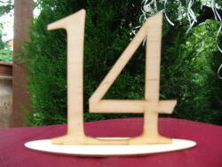  Natúr fa - Asztalszám 14-es 15cm - kosarbolt