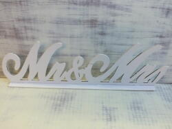  Fa "Mr & Mrs" írott felirat talppal fehér 49cm
