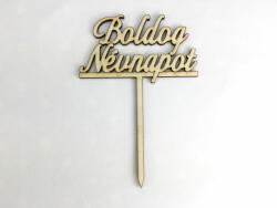  Natúr fa - Beszúrós "Boldog Névnapot" felirat 8, 6cm