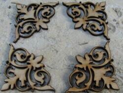  Natúr fa - Sarokdísz 5x5cm 4db/csomag