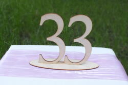  Natúr fa - Asztalszám 33-as 15cm - kosarbolt