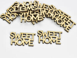  Natúr fa - "SWEET HOME" mini felirat 10db/csomag