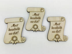  Natúr fa - "Most kezdődik az élet! " pergament 3db/csomag - kosarbolt