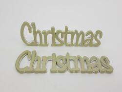  Christmas felirat metál zöldarany 15cm 2db/csomag