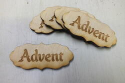  Natúr fa - "Advent" fodros tábla 5db/csomag - kosarbolt