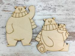  Natúr fa - Jegesmedvék sállal 10cm 2db/csomag