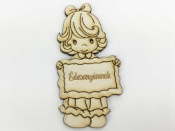  Natúr fa - "Édesanyámnak" kislány 5x10cm - kosarbolt