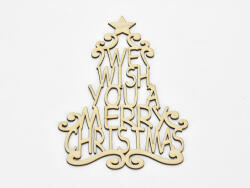 Corolla Exp-Imp. Kft Natúr fa - "We wish you a . . . " karácsonyfa koszorúra 20cm