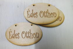 Natúr fa - "Édes otthon" ovál táblák 3db/csomag - kosarbolt