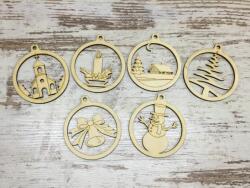 Natúr fa - Kerek figurás díszek 6db/csomag - OKOSÁR! - kosarbolt