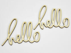 Natúr fa - "hello" felirat 9x10, 5cm 2db/csomag - kosarbolt
