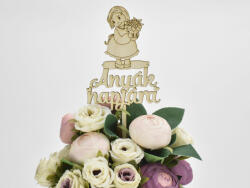  Natúr fa - Beszúrós felirat "Anyák napjára" kislányos - kosarbolt