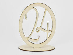  Natúr fa - Asztalszám ovális keretben 24-es 15, 5cm - kosarbolt