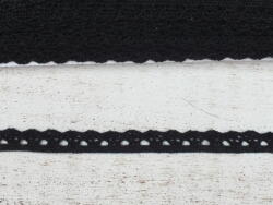  Fekete pamut csipke 1cm*20méter