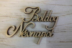 Natúr fa - "Boldog névnapot" felirat 9cm 3db/csomag - kosarbolt