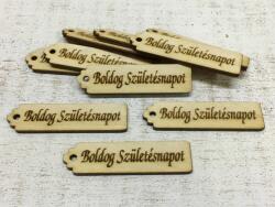  Natúr fa - "Boldog Születésnapot" hosszú scrapbook tábla 10db/csomag
