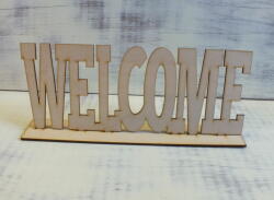  Natúr fa - "Welcome" tábla talpas 25cm