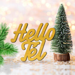  Arany "Hello Tél" felirat színes 10x10cm - kosarbolt