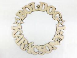  Natúr fa - "Boldog Karácsonyt" koszorú 25cm