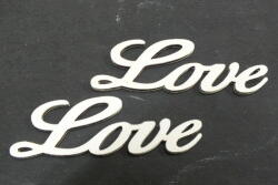  Fa "Love" felirat fehér 8cm 2db/csomag