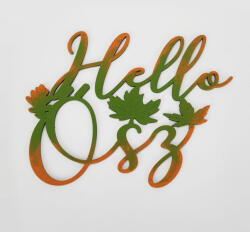  Natúr fa - Hello Ősz felirat díszes 20cm festett - kosarbolt