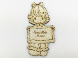  Natúr fa - "Szeretlek Mama" kislány 5x10cm - kosarbolt