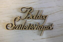  Natúr fa - "Boldog születésnapot" felirat 10, 5cm 3db/csomag - kosarbolt