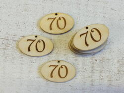  Natúr fa - Évfordulós gravírozott ovál táblák 10db/csomag - kosarbolt - 414 Ft