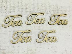  Natúr fa - "Tea" felirat 4, 8cm 5db/csomag - kosarbolt