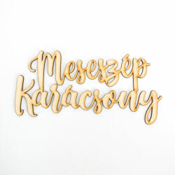  Natúr fa - Meseszép karácsony felirat 20cm - kosarbolt