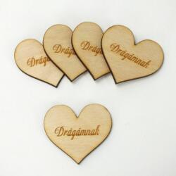  Natúr fa - Szív "Drágámnak" 4cm 5db/cs