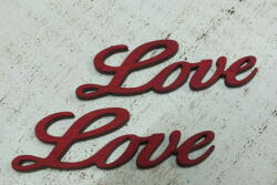  Fa "Love" felirat meggypiros 8cm 2db/csomag - kosarbolt