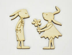  Natúr fa - Nyuszilány & Nyuszifiú 10cm 2db/csomag