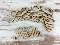  Natúr fa - "Hello" felirat 7cm 5db/csomag - kosarbolt