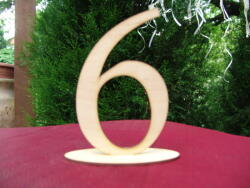  Natúr fa - Asztalszám 6-os 15cm