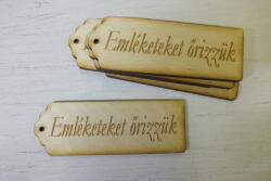  Natúr fa - " Emléketeket őrizzük" gravírozott scrapbook táblák 5db/csomag