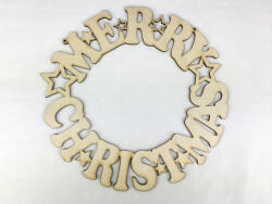  Natúr fa - "Merry Christmas" koszorú 25cm