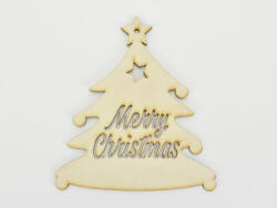  Natúr fa -"Merry Christmas" fenyőfa 13, 5x15cm
