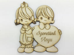  Natúr fa - "Szeretünk Anyu" testvérek 8, 5x10cm - kosarbolt