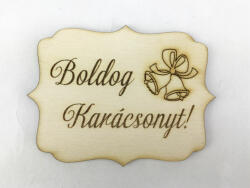 Natúr fa - "Boldog Karácsonyt" tábla - kosarbolt