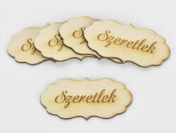  Natúr fa - "Szeretlek" fodros tábla 5db/csomag