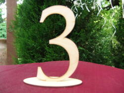  Natúr fa - Asztalszám 3-as 15cm