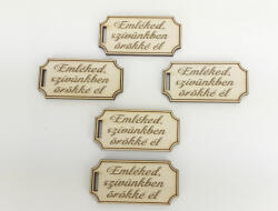  Natúr fa -"Emléked. . . " gravírozott tábla 5db/csomag