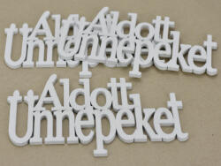  Fa - "Áldott Ünnepeket" felirat koszorúra fehér 21cm 3db/csomag - kosarbolt