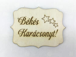 Natúr fa - "Békés Karácsonyt" tábla - kosarbolt