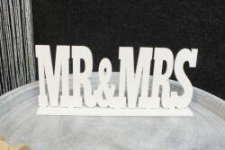  Fa "Mr & Mrs" felirat talppal fehér 25cm
