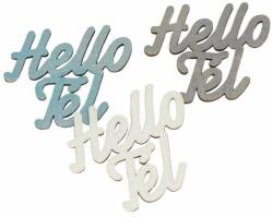 Ezüst "Hello Tél" felirat színes 4, 5x4, 2cm 3db/csomag