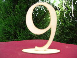  Natúr fa - Asztalszám 9-es 15cm